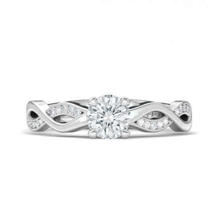 Custom Felicita Design Round Brilliant Diamond Ring in Platinum 950 AU
